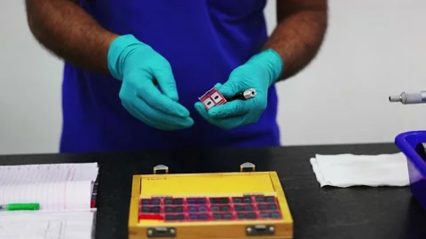 The touching probe attach with the spindle of CNC milling machine for on Stock Footage 155486953