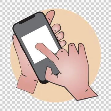 Touching smartphone Stock Illustration