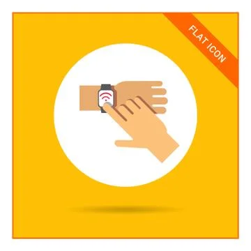 Touching smartwatch display 스톡 일러스트