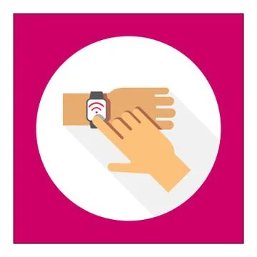 Touching smartwatch display Stock-Illustration