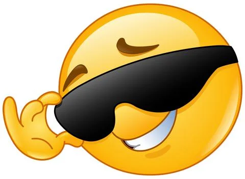 Touching sunglasses emoticon Stock Illustration