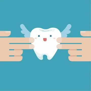 Touching the tooth angle Stock Illustration