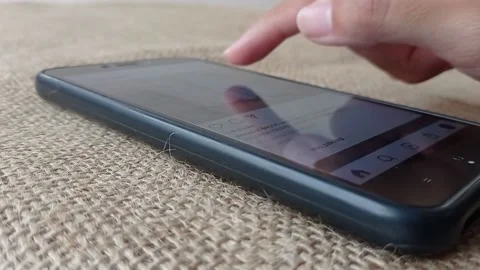 Touching the touch screen with the finger Stock Footage 150599418