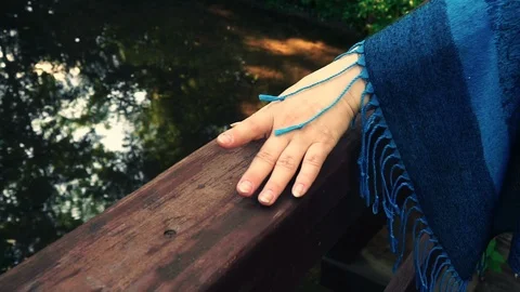 Touching a woman's hand Stock-Footage 92131204