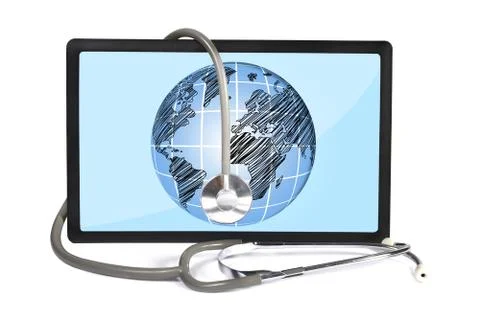 Touchpad with earth Stock Illustration