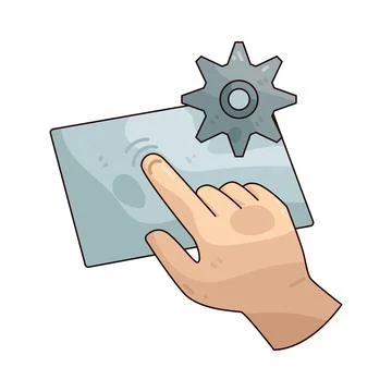Touchpad setting illustration 스톡 일러스트