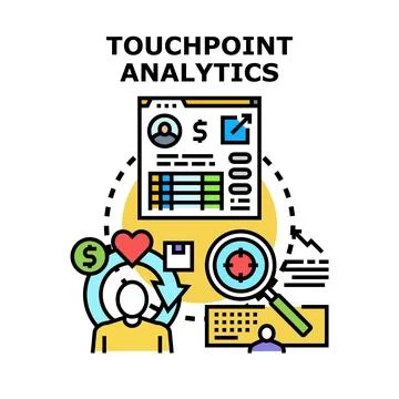Touchpoint analytics concept for customer experience data Stock Illustration