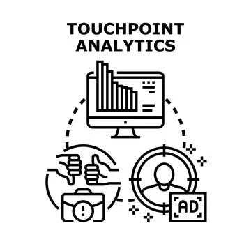 Touchpoint analytics optimizing customer experience and target advertising Stock Illustration