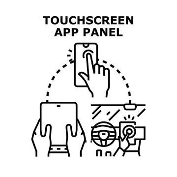 Touchscreen application panel user interface concept Stock Illustration