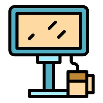 Touchscreen cash register icon vector flat Stock Illustration