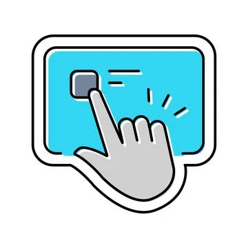 Touchscreen control color icon vector illustration Stock Illustration