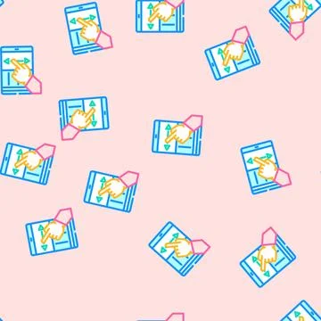 Touchscreen control vector seamless pattern Stock Illustration