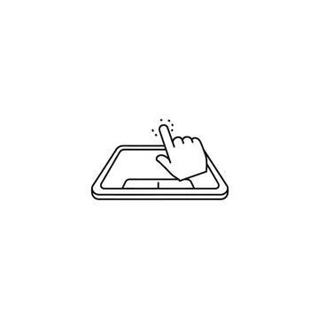 Touchscreen device finger tap icon Stock Illustration