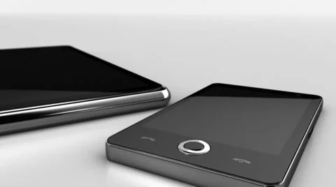 Touchscreen devices on white 3 Stock Footage