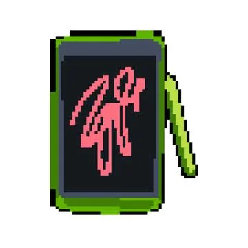 Touchscreen digital handwriting pad pixel art vector illustration Stock Illustration
