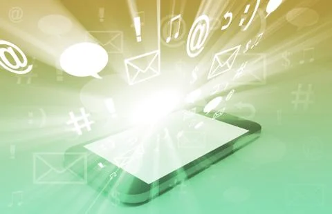 Touchscreen downloading apps cloud computing Stock Illustration