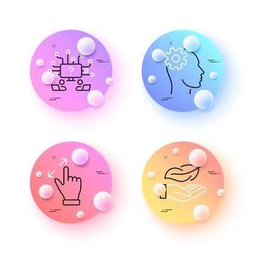 Touchscreen gesture, Engineering and Lightweight minimal line icons. For web Stock Illustration