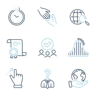 Touchscreen gesture, Helping hand and Hiring employees icons set. Roller coaster Stock Illustration