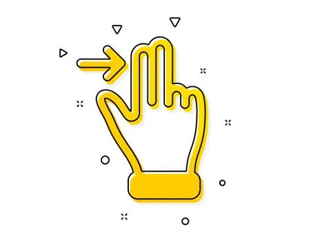 Touchscreen gesture icon. Slide right arrow sign. Swipe action. Vector Stock Illustration