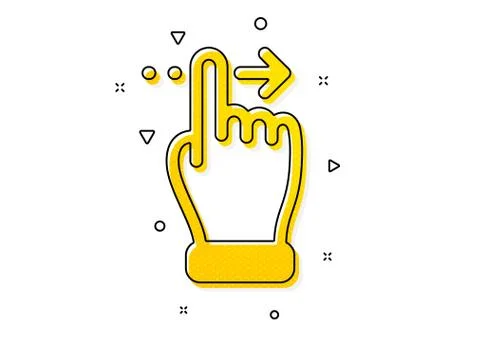 Touchscreen gesture icon. Slide right arrow sign. Swipe action. Vector Stock Illustration