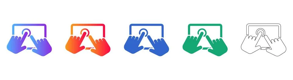 Touchscreen Gesture Icons for Mobile Apps Stockillustratie
