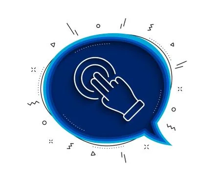 Touchscreen gesture line icon. Click hand sign. Push action. Vector Illustrazione stock