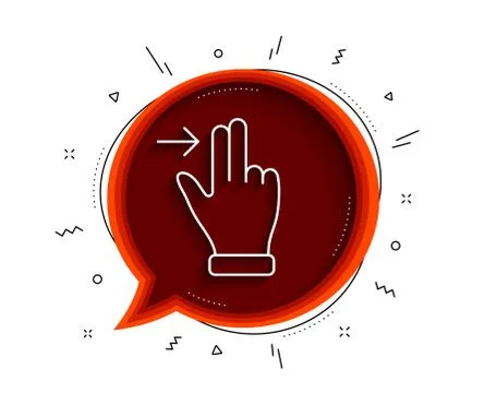Touchscreen gesture line icon. Slide right arrow sign. Swipe action. Vector 스톡 일러스트