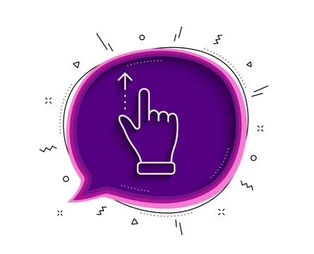 Touchscreen gesture line icon. Slide up arrow sign. Swipe action. Vector Stock Illustration