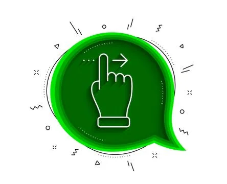 Touchscreen gesture line icon. Slide right arrow sign. Swipe action. Vector 스톡 일러스트