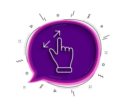 Touchscreen gesture line icon. Zoom in sign. Action arrows. Vector Stock Illustration