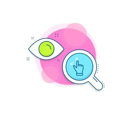 Touchscreen gesture line icon. Zoom in sign. Action arrows. Vector 스톡 일러스트