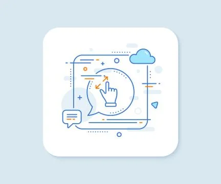 Touchscreen gesture line icon. Zoom in sign. Action arrows. Vector Stock Illustration