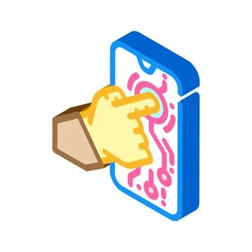 Touchscreen hand interaction augmented reality isometric icon vector illust.. 스톡 일러스트