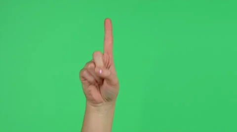 Touchscreen hand tap and click gestures on green screen HD Video stock 46357127