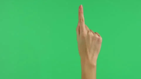 Touchscreen hand tap gestures on green screen HD Video stock 46356991