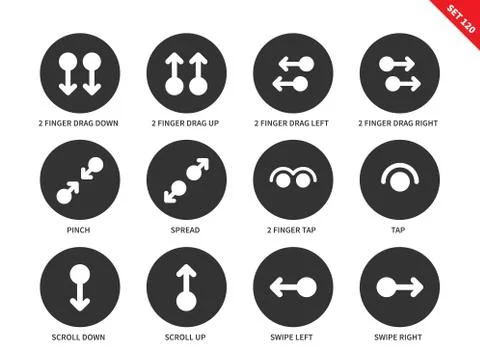 Touchscreen icons on white background Stock-Illustration