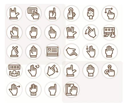 Touchscreen including 28 128x128 Bold Line Vector Illustrations Stock Illustration