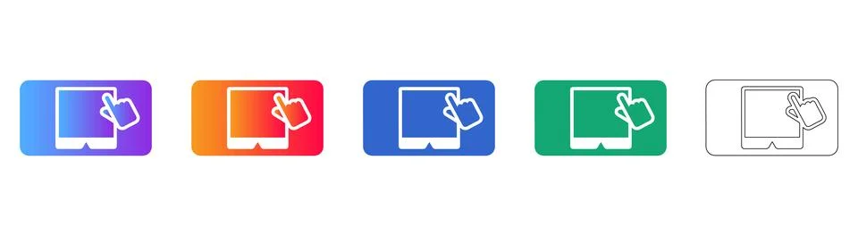 Touchscreen Interaction Icon Set Stock Illustration