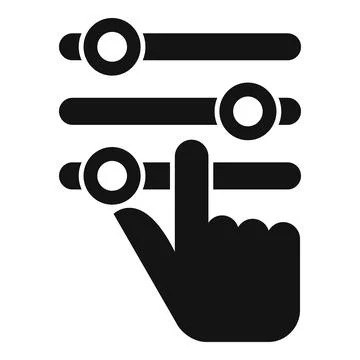 Touchscreen interface icon with hand Stock Illustration