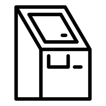 Touchscreen kiosk icon outline vector. Digital touch Stock Illustration