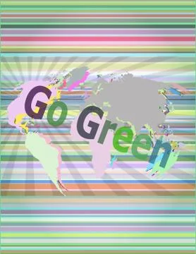 Touchscreen with message - Go Green Stock Illustration