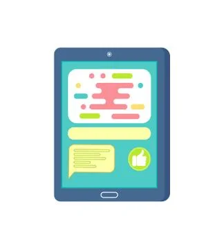 Touchscreen Mobile with Empty Chat Icons Vector Stock Illustration
