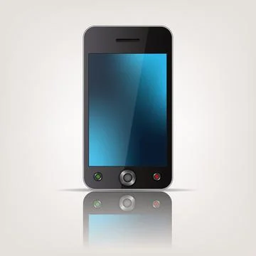 Touchscreen Mobile Smartphone Template, Vector Illustration Stock Illustration