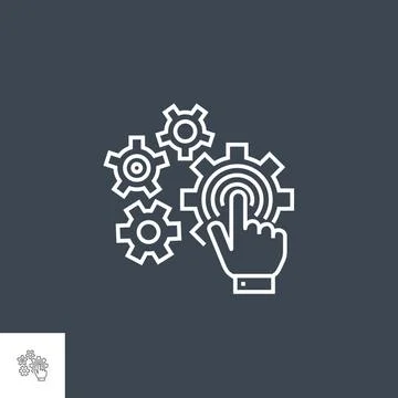 Touchscreen Optimization Line Icon Stock Illustration