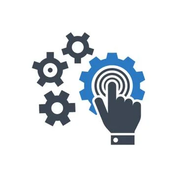 Touchscreen Optimization Vector Glyph Icon Illustrazione stock