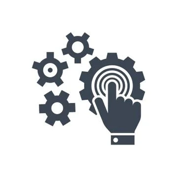 Touchscreen Optimization Vector Glyph Icon Stock Illustration