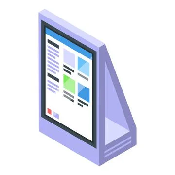 Touchscreen payment icon isometric vector. Screen cash Illustrazione stock