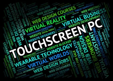 Touchscreen Pc Indicates Personal Computer And Computing Stock Illustration