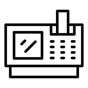 Touchscreen pos machine icon outline vector. Store screen Stock Illustration