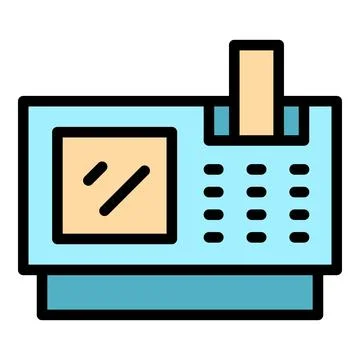 Touchscreen pos machine icon vector flat Stock Illustration